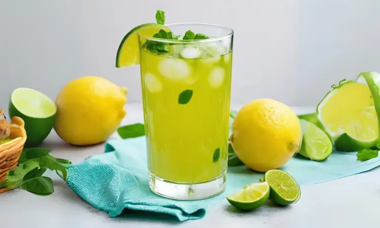 limonade au citrons et citrons verts dans un verre